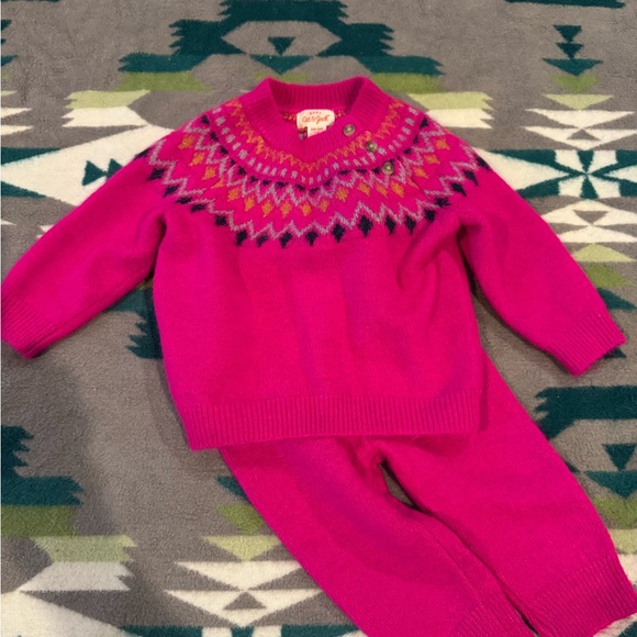 3-6 month Pink Knit Sweater Set - Picture 1 of 3